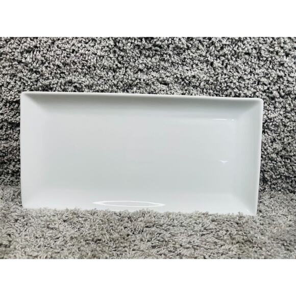 Simple Dining Ceramic Plain White Rectangle Platter Serving Plate 16"X8.25" - Picture 1 of 8